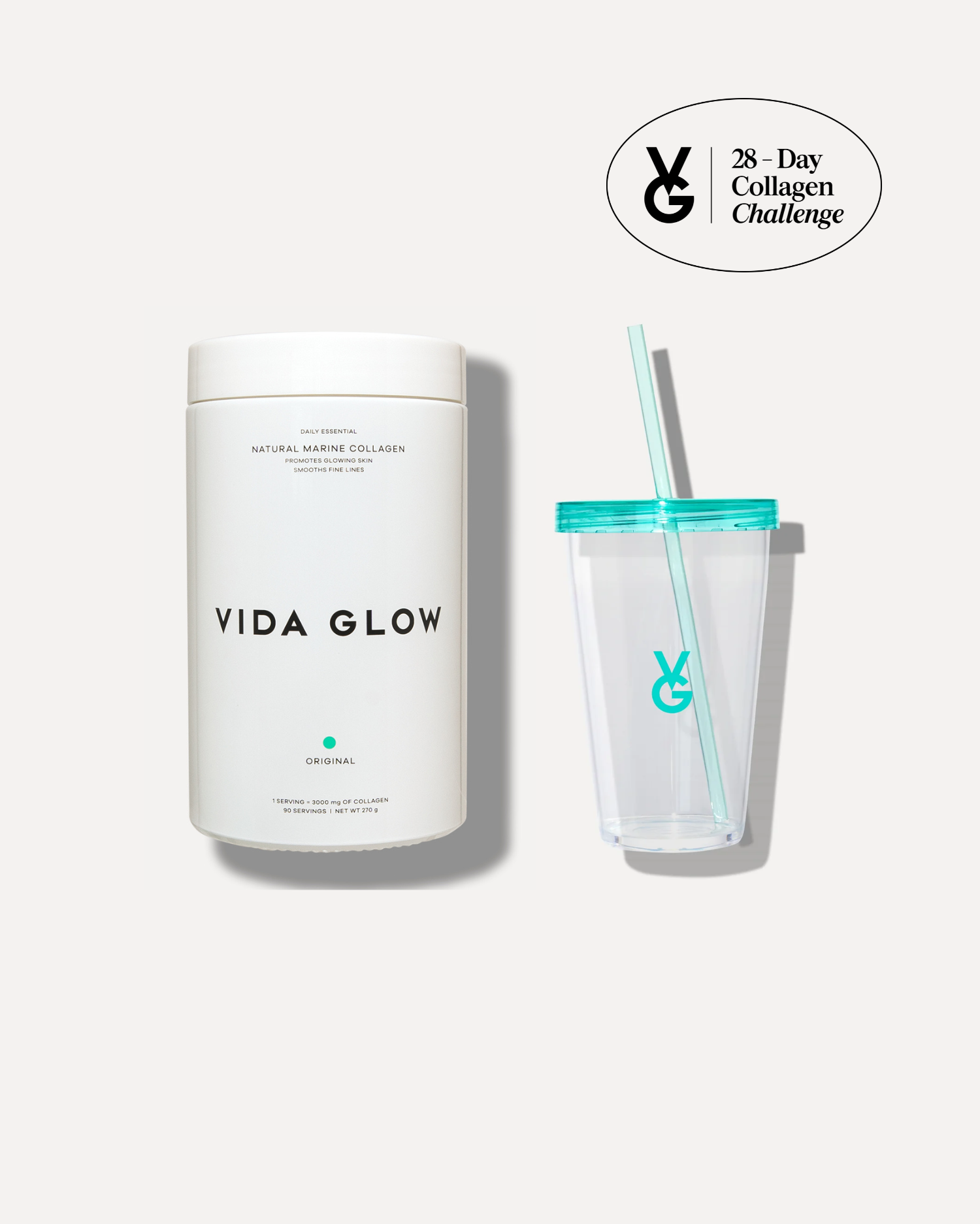 Natural Marine Collagen 270g Glass Tub Challenge Bundle