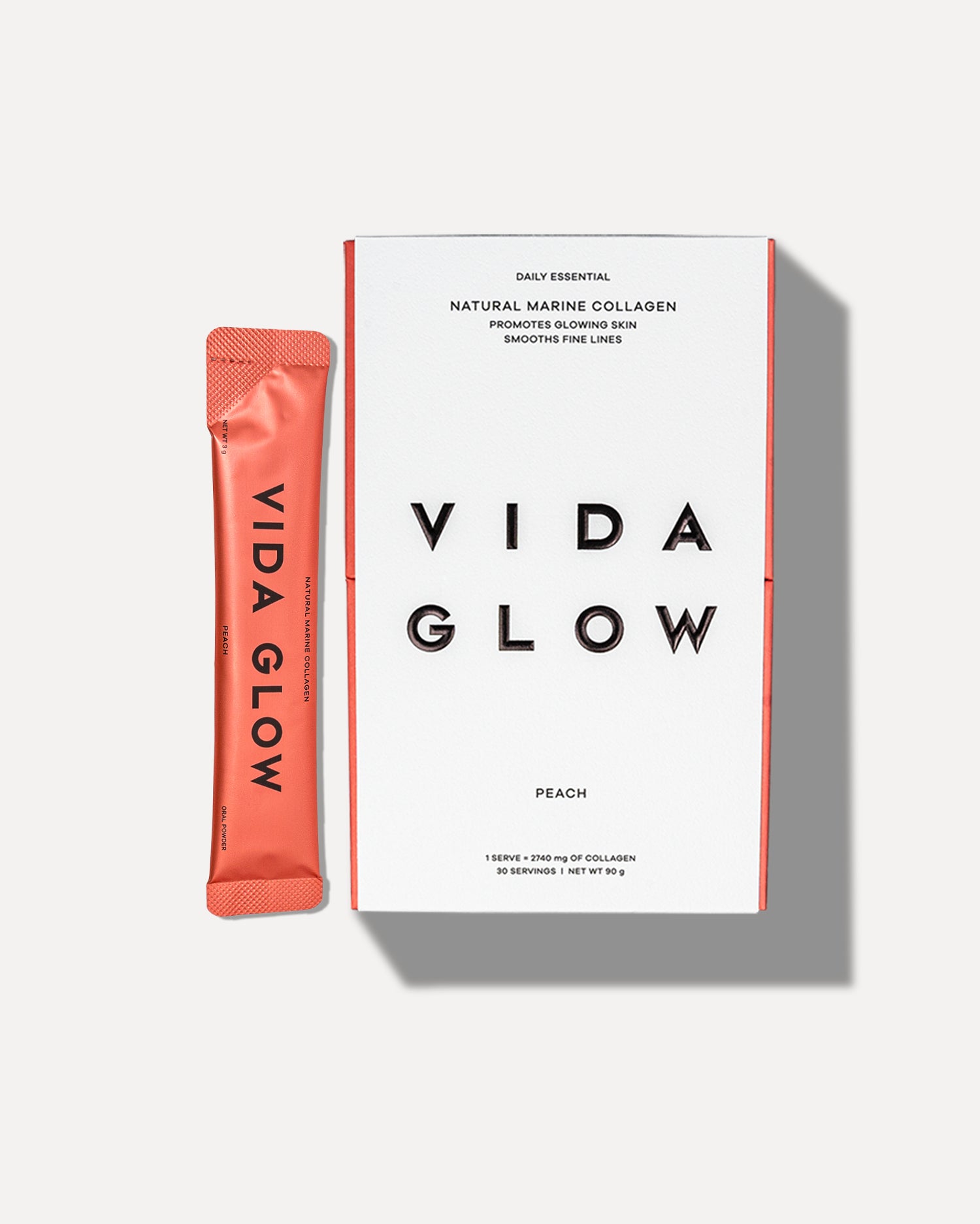 VIDA GLOW NATURAL MARINE popular COLLAGEN SACHETS PEACH 30 Servings!